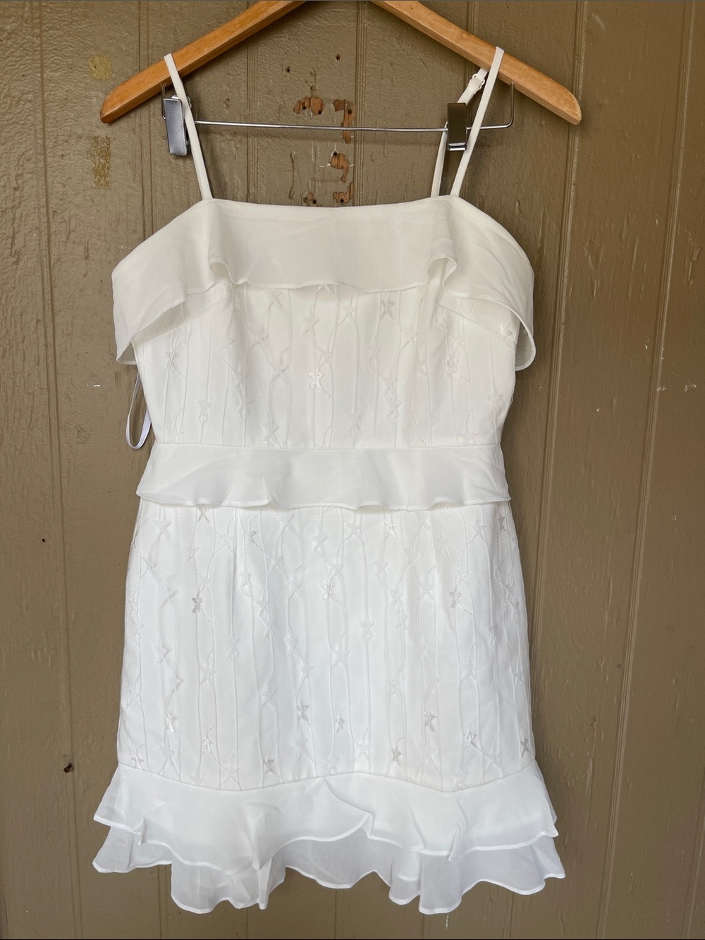 Revolve About Us Brinley Ruffle Mini Dress in White Star Size M